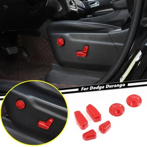6P Car Seat Adjust Button Cover Trim For Dodge Durango 2011-2024 Accessories Red - Picture 1 of 9