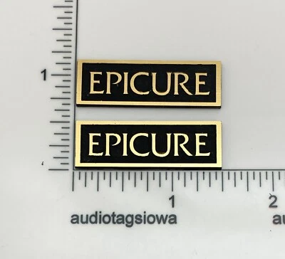 PAR de acrílico dourado inciso feito sob medida emblema logotipo emblema alto-falante Epicure - Imagem 1 de 4