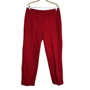 Lauren Ralph Lauren Womens Pants Size 12 Petite Red Straight Leg LRL-1967 - Picture 1 of 6