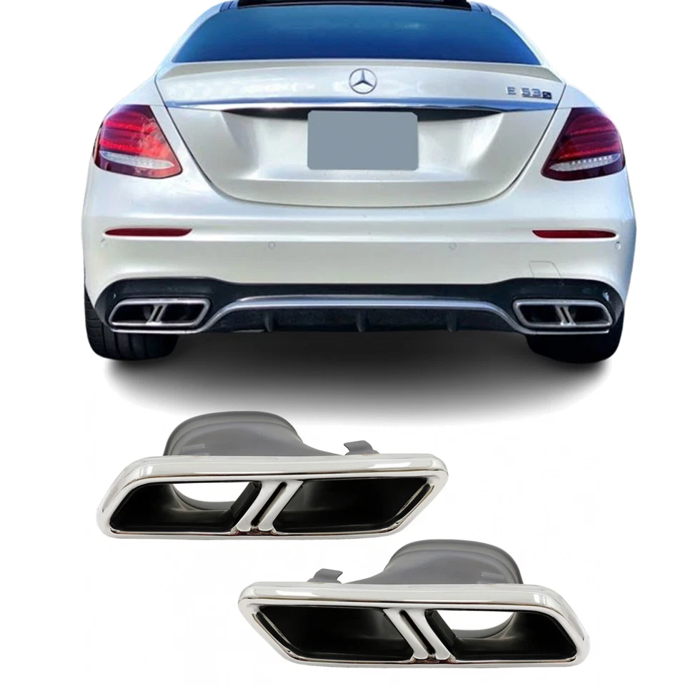 Auspuff-Endrohre Passend für MERCEDES C-Klasse, E-Klasse, S-Klasse,GLE,GLC, Chro - Bild 1 von 4