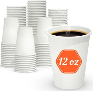 100 tazze da caffè 12 oz, tazze di carta sicure per alimenti senza perdite 12 oz, monouso... - Foto 1 di 1