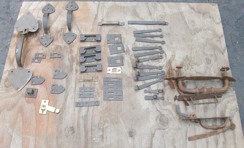 Lg Lot of   Vintage Barn Door Thumb Latches & Parts Cover