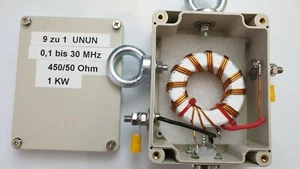 9 do 1 UNUN 1 KW PEP do wielopasmowych anten z długim przewodem zasilanych końcówką  - Zdjęcie 1 z 1