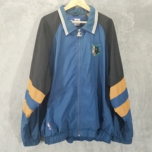 Vintage Starter Minnesota Timberwolves Jacket 2XL Full Zip Windbreaker Nylon - Picture 1 of 19