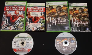 Lot Of 2 Xbox 360 RPG Games Marvel Ultimate Alliance 2, Dark Messiah CIB Tested - Picture 1 of 14