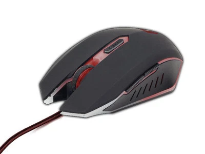 GAMING MOUSE 6 BUTTON RED WIRED OPTICAL ADJUSTABLE GEMBIRD MOUSE 2400 DPI - Image 1 of 3