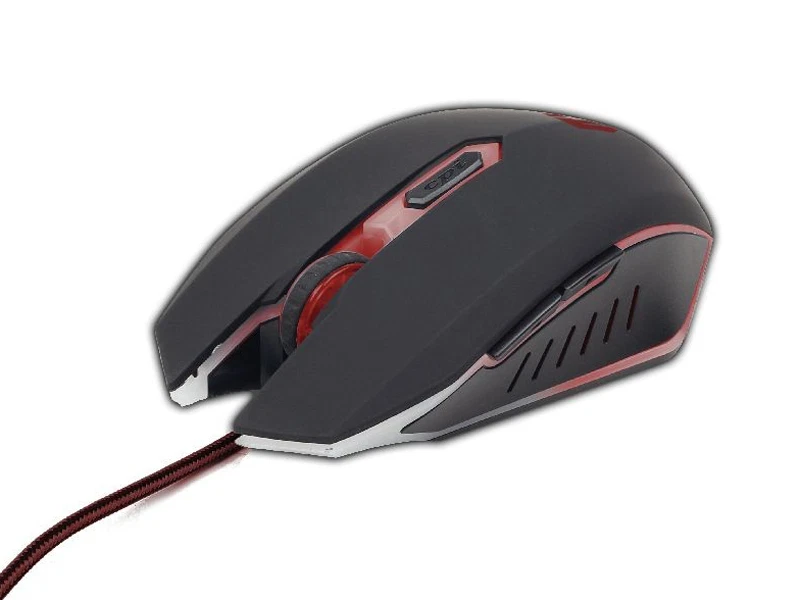 GAMING MOUSE 6 BUTTON RED WIRED OPTICAL ADJUSTABLE GEMBIRD MOUSE 2400 DPI - Image 1 of 3
