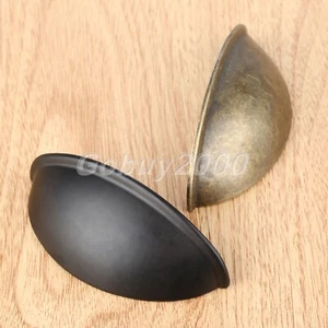 Cupboard Cabinet Knob Cup Drawer Shell Pull Furniture Closet Vintage Door Handle - Picture 1 of 14