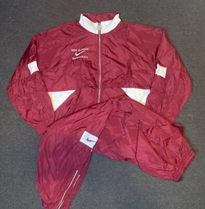 Vintage Nike Sport Track Suit Set Mens XLT Red And White Running Training 90s - Picture 1 of 21