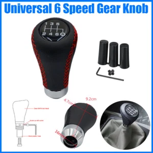 Universal 6 Speed Manual Gear Knob Shift Shifter Lever Pu Leather For Auto Car @ - Picture 1 of 9