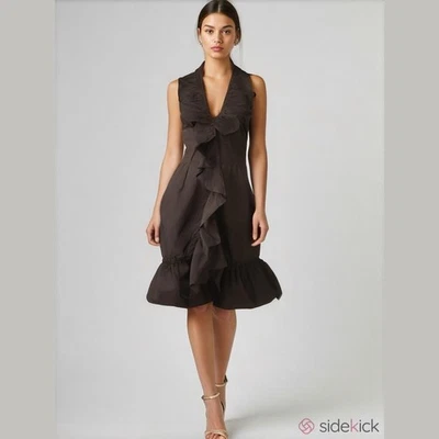 Eva Franco Ruffled Mermaid Hem Halter Dress NWOT Size 0 - Image 1 of 4