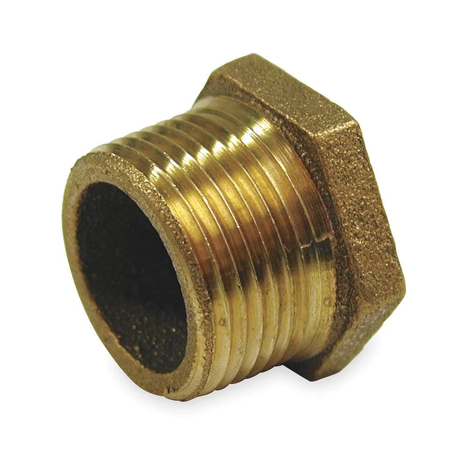 APPROVED VENDOR 6RCW3 Hex Bushing, Red Brass, 1/2 x 3/8 in 6RCW3 - Image 1 of 1