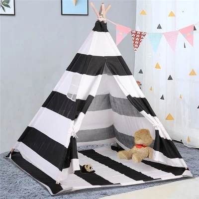 Kids Teepee Tent Wigwam Childrens Tipi Play House Indoor Outdoor with Floor Mat - Image 1 of 4