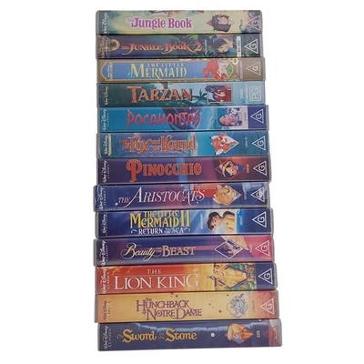  Disney VHS Lot x13 The Lion King, Beauty & the Beast, The Little Mermaid + More - image 1 of 4