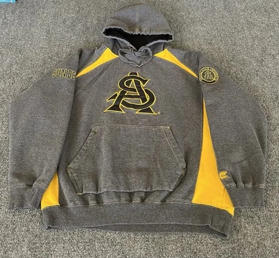 Arizona State Sun Devils Hoodie Gray Red Stitched Patches Mens Large - Image 1 of 4