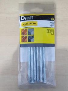 Diall T30 Linsenkopf Betonschrauben 7,5 mm x 152 mm Stahl 6er Pack, 3663602927310 - Bild 1 von 5