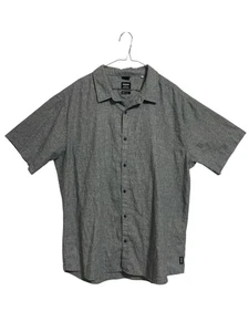 prAna Herren XXL Slim Fit Kurzarm Button Down Hemd Grau Bio Baumwolle - Bild 1 von 9