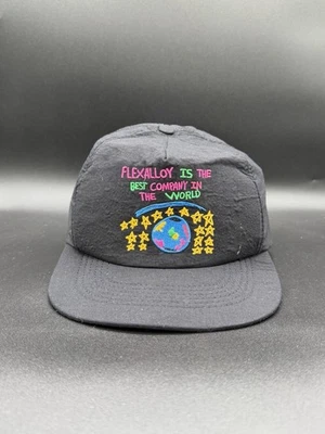 Vintage 1990s Flexalloy Graffiti Hat Embroidered Logo Strapback Cap USA Made - Image 1 of 3