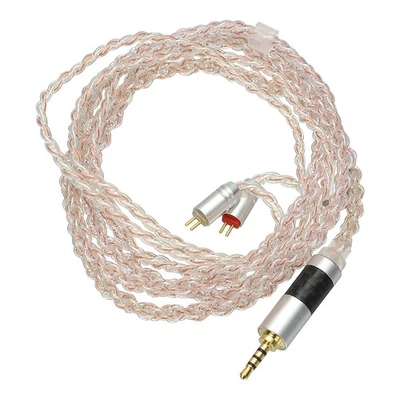 Cable para auriculares IEM 28 AWG 1,2 m 4 núcleos HiFi cable para monitor de oído rosa (2,5 mm, 2 PIN) Foto 1 de 4