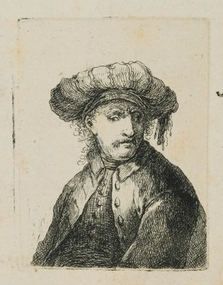 J. NOTHNAGEL (*1729), Mann mit Turban, um 1771, Rad. Klassizismus Trachten - Bild 1 von 4
