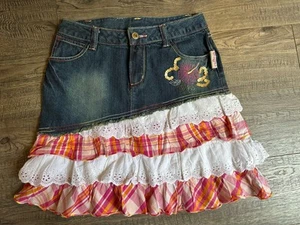 Girls The Cheetah Girls Denim Jean Embroidered Sequin Skirt Size 12 - Picture 1 of 11