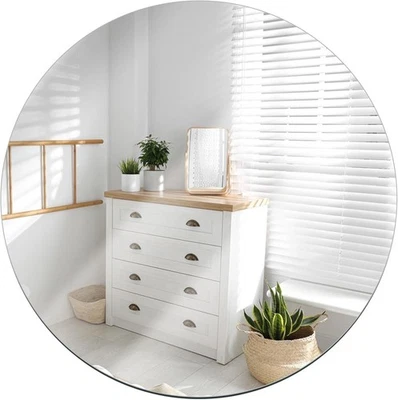 Round Mirror, 16 Inch Round Wall Mirror Fogless Shatterproof Bathroom Circle ... - Image 1 of 4