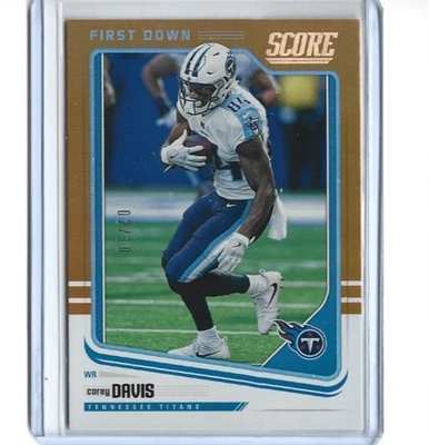 2018 SCORE FOOTBALL COREY DAVIS GOLD "FIRST DOWN" INSERT CARD #312   02/10 - Image 1 of 2