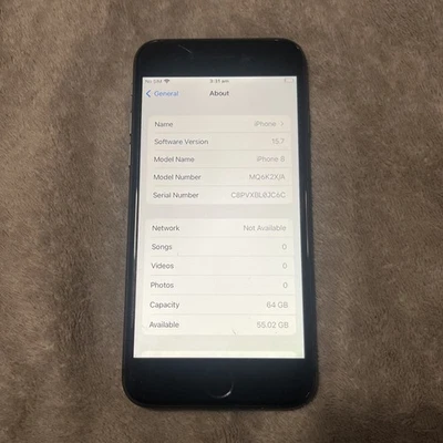 Apple iPhone 8 64GB Black/Dark Grey TESTED ACTIVATED - PH-040 - Image 1 of 4