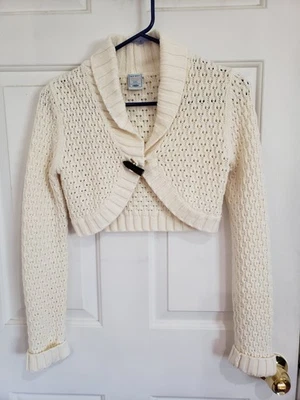 Old Navy Knit Cardigan Jacket Girls Size XXL Oatmeal Heather Beige White - Image 1 of 4
