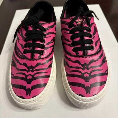 Saint Laurent Sneakers Shoes Pink Black Zebra Pattern Low Women's US8 / JP25 NEW - Image 1 of 4