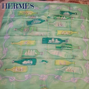 Rare Rare HERMES Carr 90 Silk Scarf From Japan - Picture 1 of 10