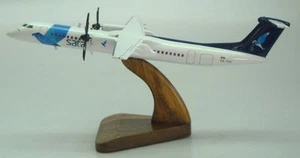 Dash 8 Q400 SATA Bombardier Airplane Desk Wood Model Small New - Picture 1 of 1
