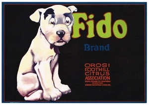 ETIQUETA ORIGINAL CAJA FIDO ORIGINAL VINTAGE PIT BULL BONZO PERRO PUBLICIDAD 1930 D - Imagen 1 de 1