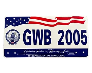2005 55th Inauguration President George W. Bush Commemorative License Plate GWB - Bild 1 von 2