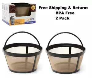2 Pack GoldTone Reusable 8-12 Cup Basket Coffee Filter for All Mr. Coffee Makers - Picture 1 of 7