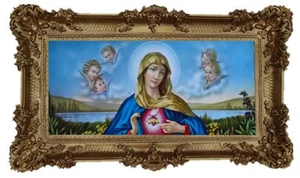 Mary Maria Magdalena Heilige Maria Mutter Gottes Engel Bild Rahmen Gemälde 96x57 - Bild 1 von 26