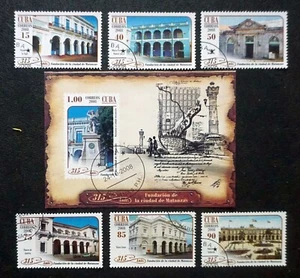 sCUBA Sc# 4914-4920 MATANZAS City ARCHITECTURE Cpl set of 6 + SS 2008 used cto - Picture 1 of 1