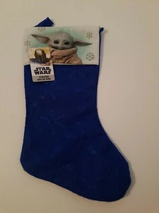 Star Wars: Der Mandolorianer "Baby Yoda" / The Child blauer Weihnachtsstrumpf (NEU) - Bild 1 von 6