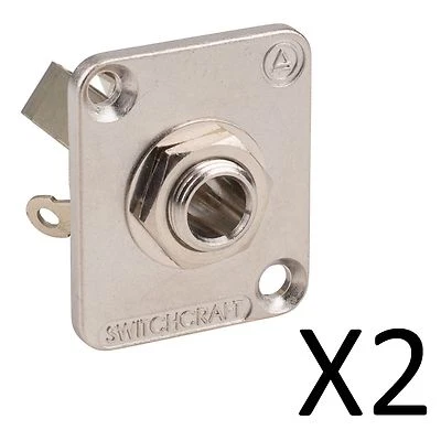 (2 Pack) Switchcraft E12B 1/4" Stereo EH Panel Mount Jack Nickel Finish - Image 1 of 2