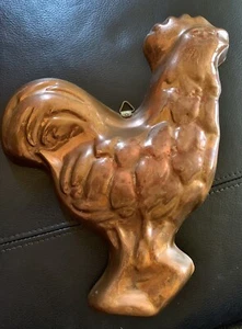 Vintage Copper Tin Lined Rooster Mold Wall Decor Hanging Chicken Farmhouse - Picture 1 of 5
