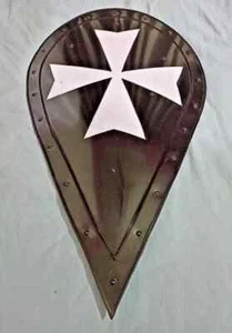 Medieval Templar 28" Heater Shield Battle Warrior Shield Crusader Shield Armour - Picture 1 of 5