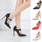 Sexy Mens Heels T-Strap Patent Leather Rhinestone Pointy Drag Queen Women Shoes