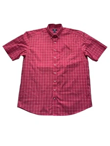 Cutter & Buck Mens Red Plaid Button-Up Short Sleeve Shirt XLT Easy Care #7777 - Picture 1 of 9