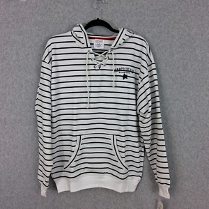 EXIST Men's Hoodie White/Blue Stripe Medium New - Picture 1 of 9