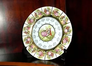 Royal Vienna Love Story Gold Gilt Porcelain Fragonard Courting Plate, 10.25 inch - Picture 1 of 6