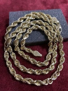 10 kt yellow gold 14 Grams rope chain lobster lock scrap or wear 5mm 26 “ - Picture 1 of 12