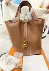Authentic Hermes Picotin 18 Taurillon Clemence Leather Gold on Gold bag