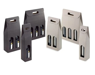 Wine Bottle Carrier Holder Single Double Triple Christmas Birthday Gift Box - Image 1 of 4