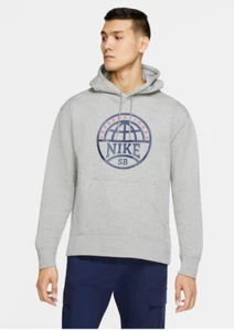 Nike SB Men's Graphic Skate Hoodie | Grey Heather/Midnight Navy | Size: Small - Picture 1 of 5
