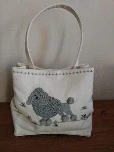 Chelsea Textiles Grey Poodle Dog bag New with Tag Hand Embroidered - Picture 1 of 7